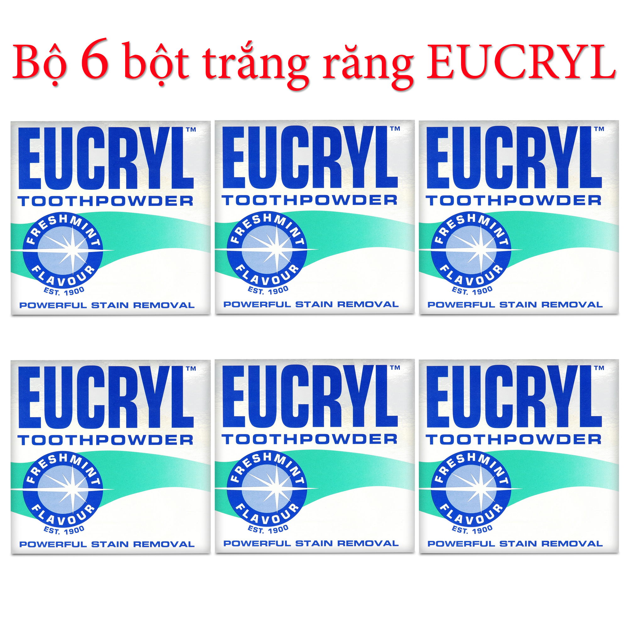 [HCM]Combo 6 hộp bột tẩy trắng răng Eucryl từ Anh Quốc