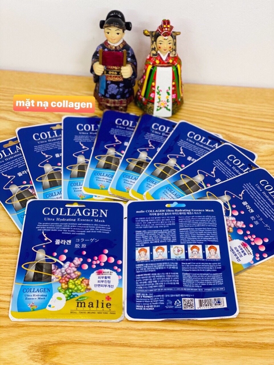 Combo 10 miếng mặt nạ hàn quốc dưỡng trắng và tái tạo da collagen malie hàn quốc