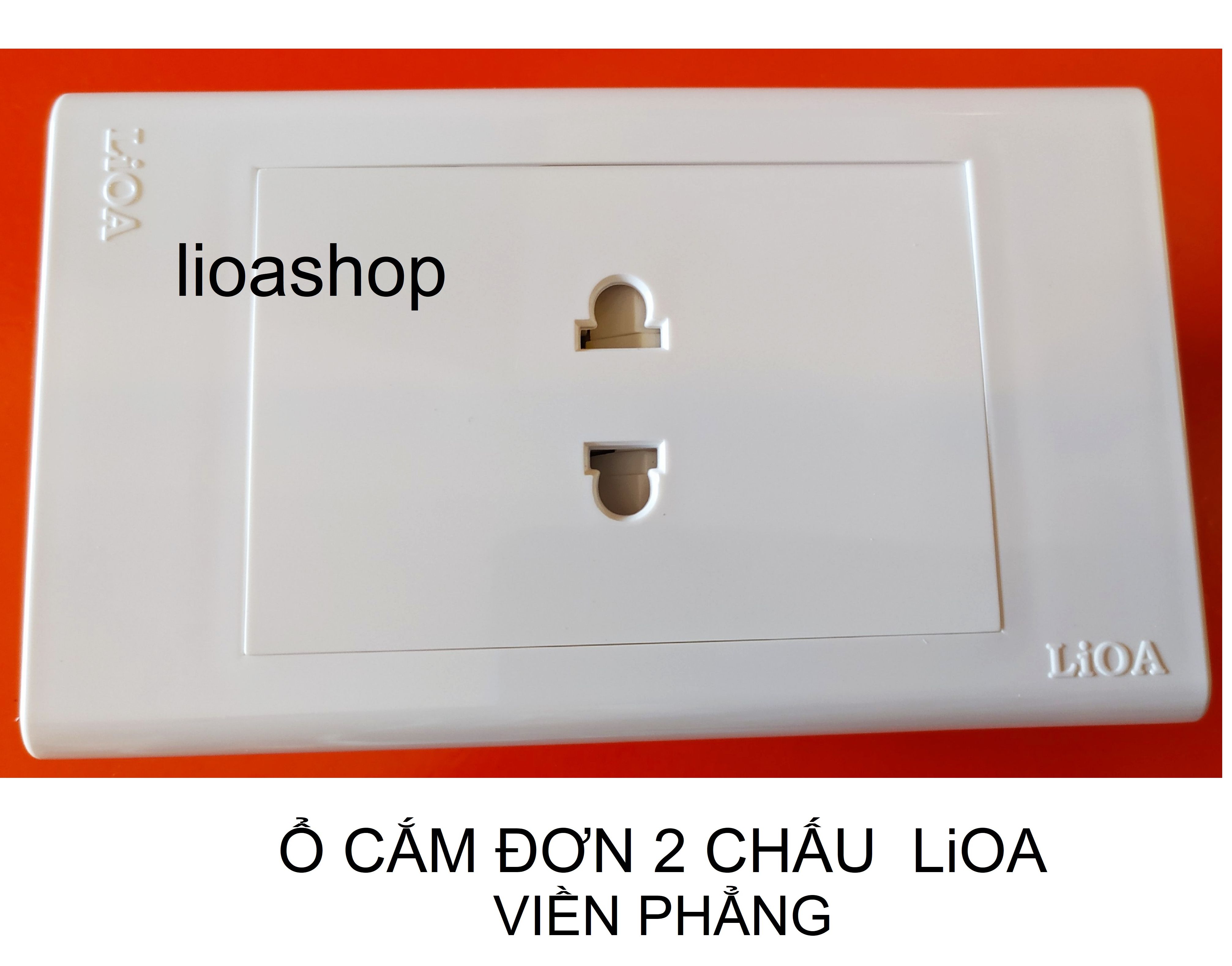 Ổ CẮM ĐƠN 2 CHẤU CHỮ NHẬT LiOA