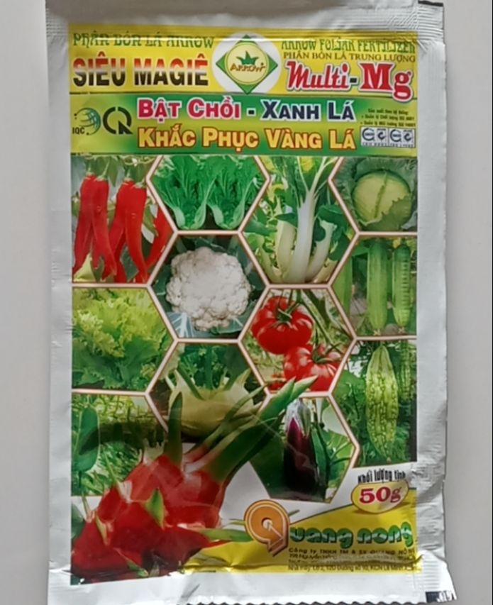 Phân bón lá Siêu Magiê Multi Mg Arrow 50gr Bật chồi Xanh lá