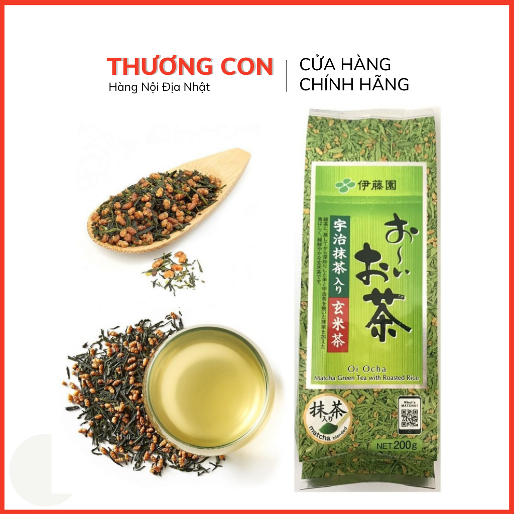 Trà xanh gạo lứt rang nhật bản itoen gói 200gr - hàng nội địa nhật