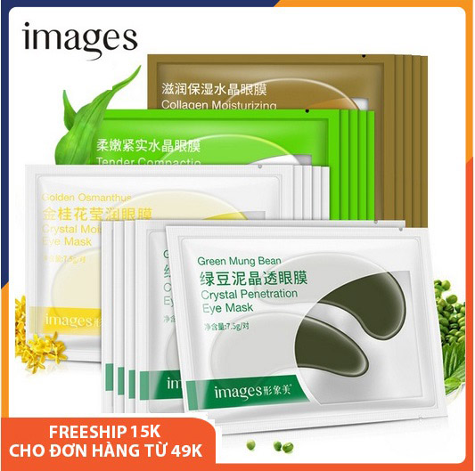 Combo 5 mặt nạ mắt Collagen Eye Crystal Gold mặt nạ mắt giảm quầng thâm, bọng mắt, giảm nếp nhăn, dưỡng ẩm, sáng màu da, mặt nạ mắt ngủ SPU070
