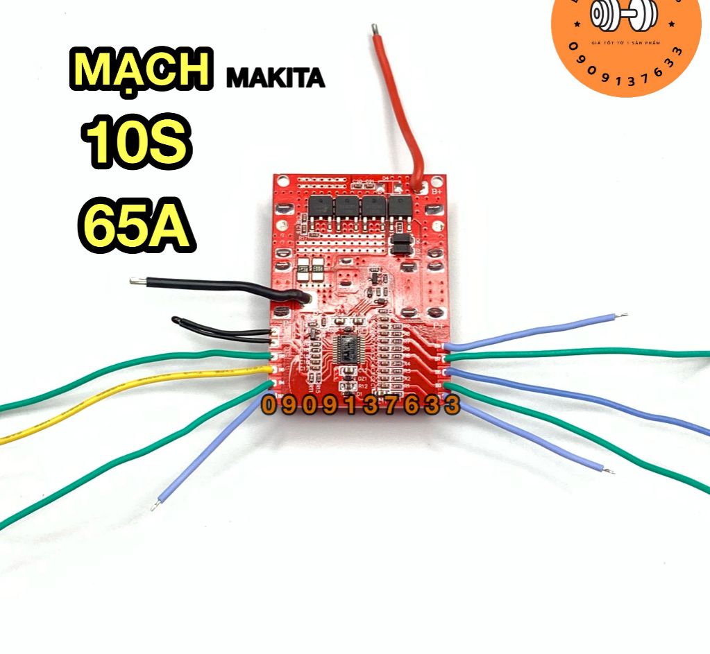 Mạch makita 36v 10s 65a chạy máy ba chân