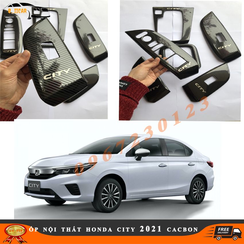 Ốp nội thất vân cacbon cho xe Honda city đời 2021