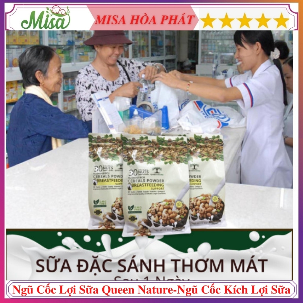 Ngũ Cốc Lợi Sữa, Ngũ Cốc Queen Nature, Ngũ Cốc Lợi Sữa Cho Mẹ Sau Sinh, Ngũ Cốc Kích Lợi Sữa Queen Nature