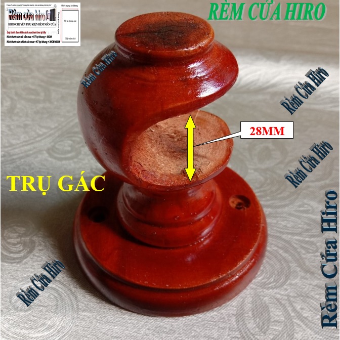 Giá gác trụ đỡ thanh treo rèm cửa bằng gỗ