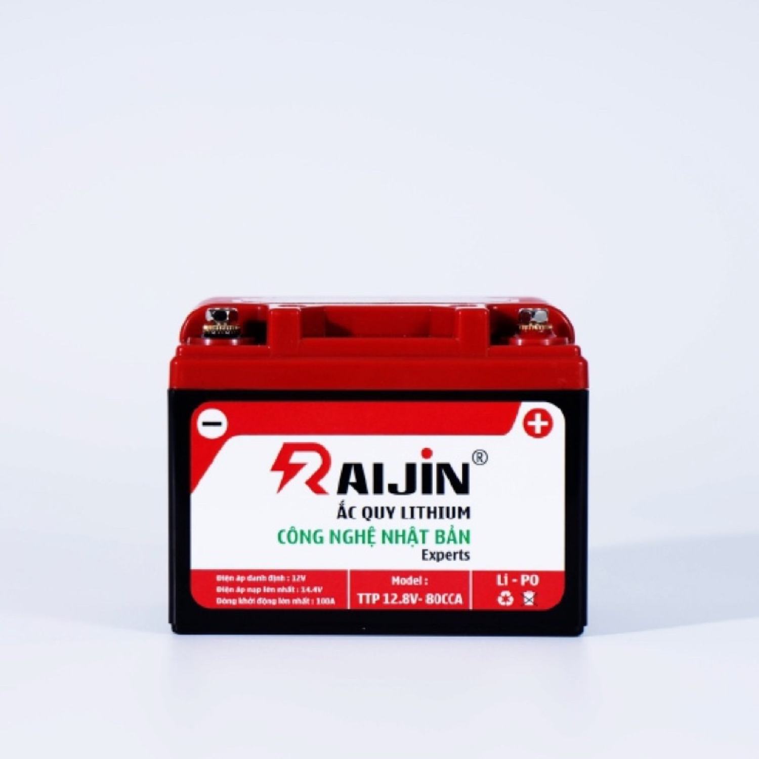 Bộ bình acquy xe máy lithium RAIJIN EXPERT SIZE S M L công nghệ Nhật Bản điện áp 12v 4Ah - 6Ah -7Ah 6