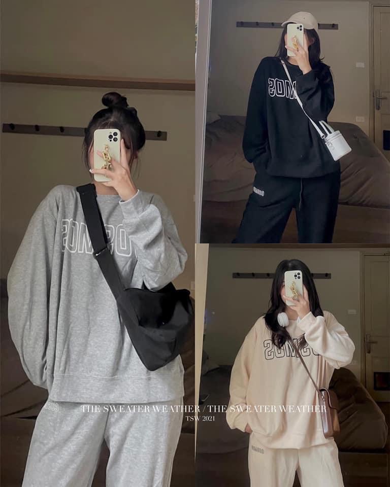 Bộ Nỉ Cosmos Unisex set nỉ thể thao quần ống boom áo dài tay hoodie form rộng nam nữ Ulzzang thời trang cao cấp năng động