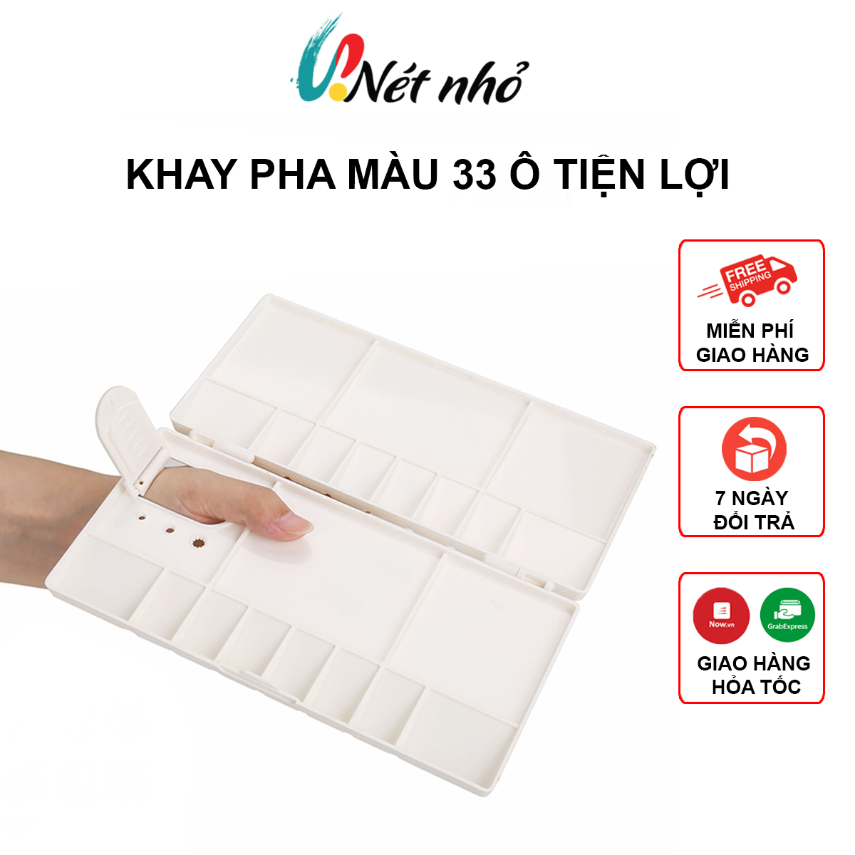 Khay pha màu 33 ô tiện lợi palete pha màu chất liệu nhựa abs
