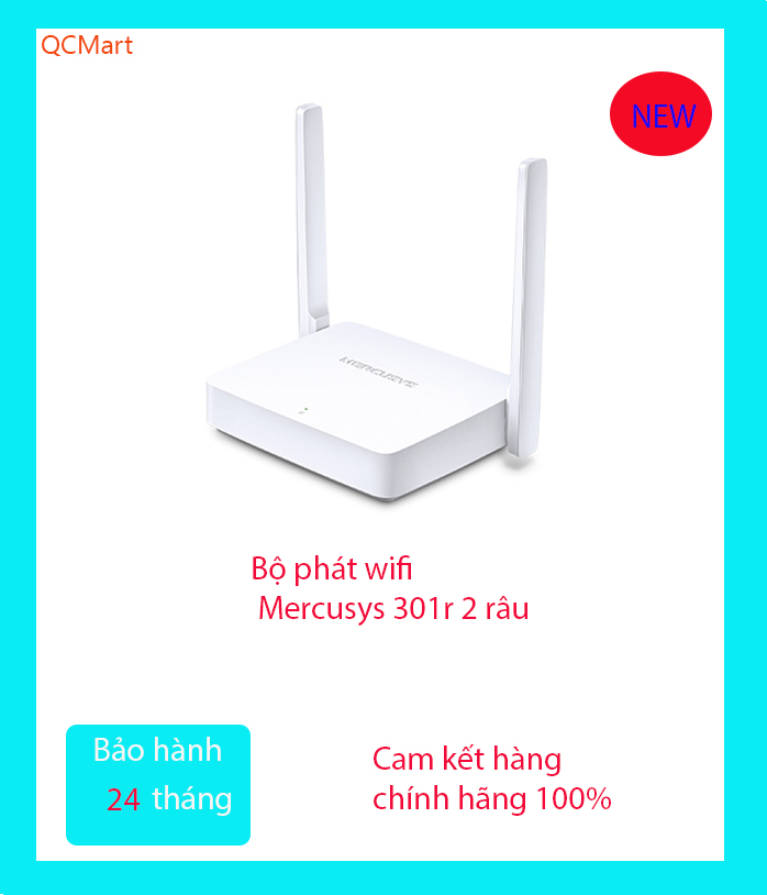 Bộ phát Wifi Mercusys MW301R 300Mbps 2 râu