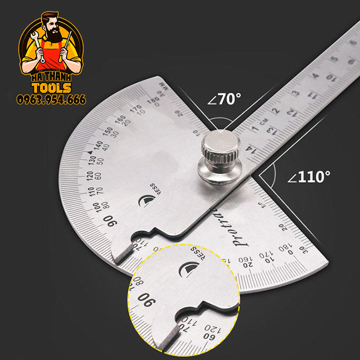 THƯỚC ĐO GÓC 0-180 ĐỘ - CÓ THỂ ĐIỀU CHỈNH