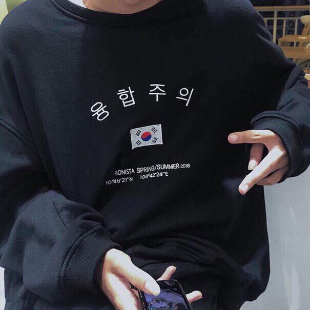 [Hoa Fashion]  Áo Sweater nam nữ form rộng in hình Cờ hàn chất đẹp