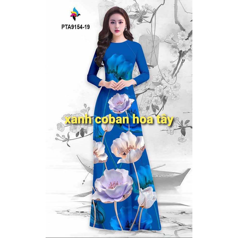 Áo dài truyền thống in hoa 3d siêu đẹp
