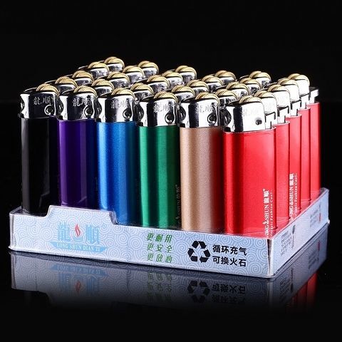Bật Lửa Bơm Hơi Longshun Chống Gió Mini 30 Vỏ Kim Loại Hỗ Trợ Loại Đá Mài Ngọn Lửa Trần Cá Tính Sáng Tạo