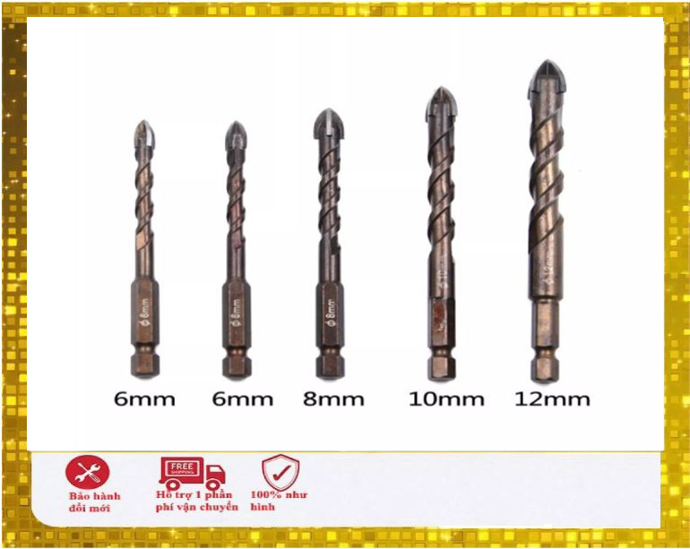 Mũi khoan đa năng xoắn ốc đường kính 6-12mm - Khoan tường,khoan nhựa,khoan gỗ,khoan gạch,khoan kính,khoan đá....