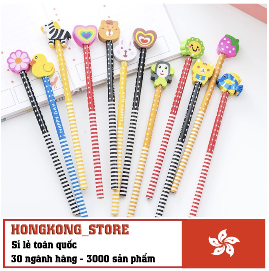 [COMBO 3 Chiếc] Bút chì Hàn Quốc nhiều màu siêu dễ thương - Bút chì viết cho học sinh ( phát màu ngẫu nhiên )