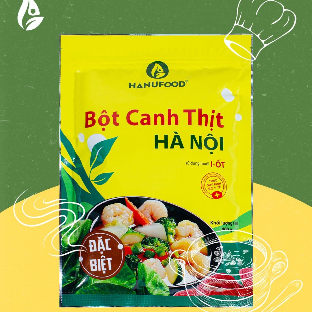 Bột canh thịt I-Ốt Hà Nội Hanufood 400gr -Hương vị tinh tế từ miền đất Hà Thành
