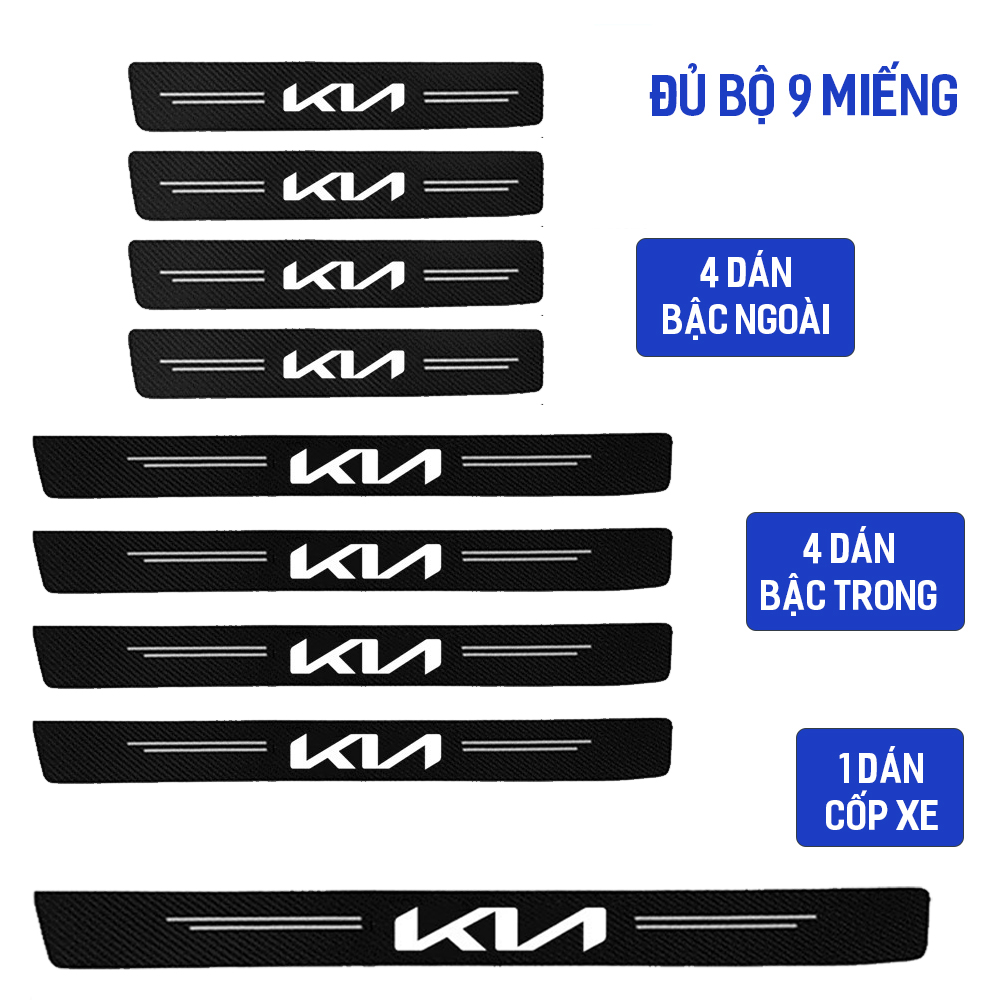 Bộ miếng dán vân carbon nẹp cửa ô tô chống trầy xước bảo vệ bậc lên xuống, decal tấm dán trang trí cửa cốp oto xe hơi Toyota, Mazda, Honda, Kia, Ford, Mitsubishi, Honda, Hyundai, Chevrolet, Nissan