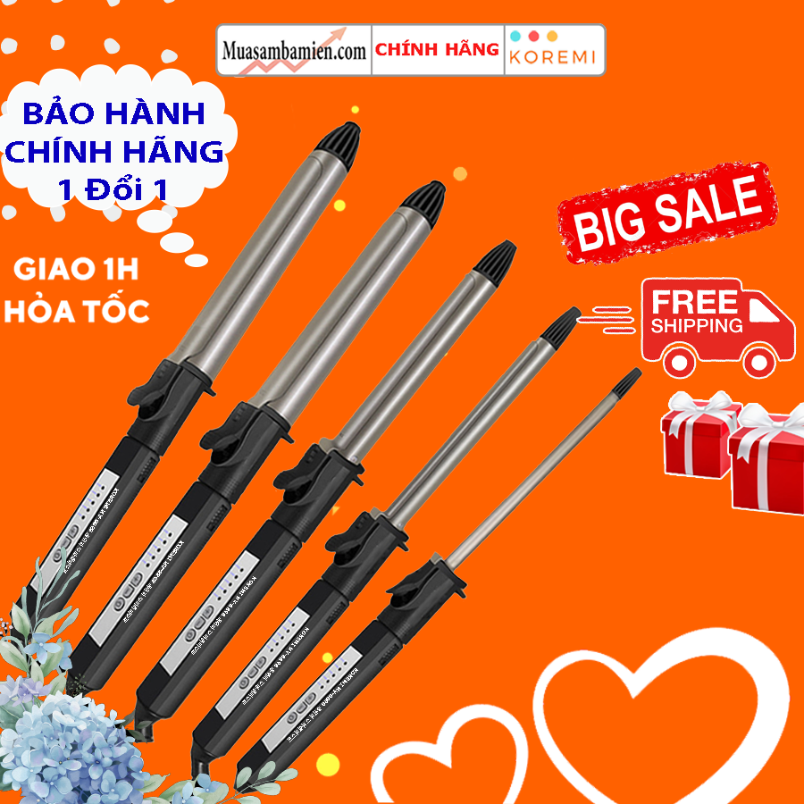 Máy uốn tóc chỉnh nhiệt cao cấp xoăn lọn hàn quốc koremi bảo hành chính hãng