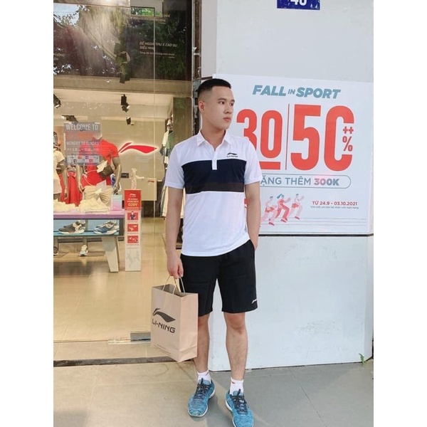 Bộ thể thao cổ bẻ lining chính hãng sale 50%