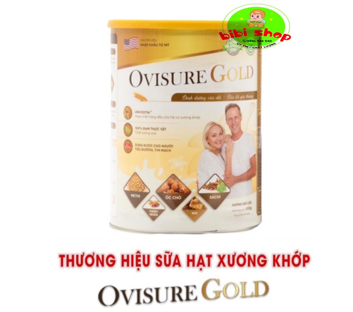 [Hoàn Tiền 12%]Sữa Ovisure gold sữa hạt xương khớp Ovisure Gold lon 650g Chính hãng