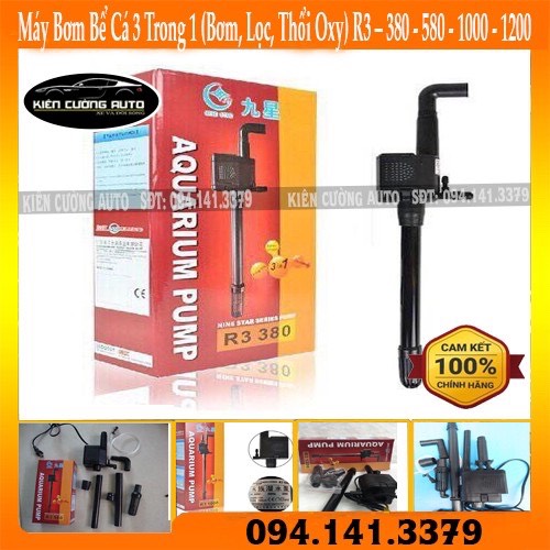 Máy Bơm Bể Cá 3 Trong 1 (Bơm, Lọc, Thổi Oxy) R3 – 380 - 580 - 1000 - 1200
