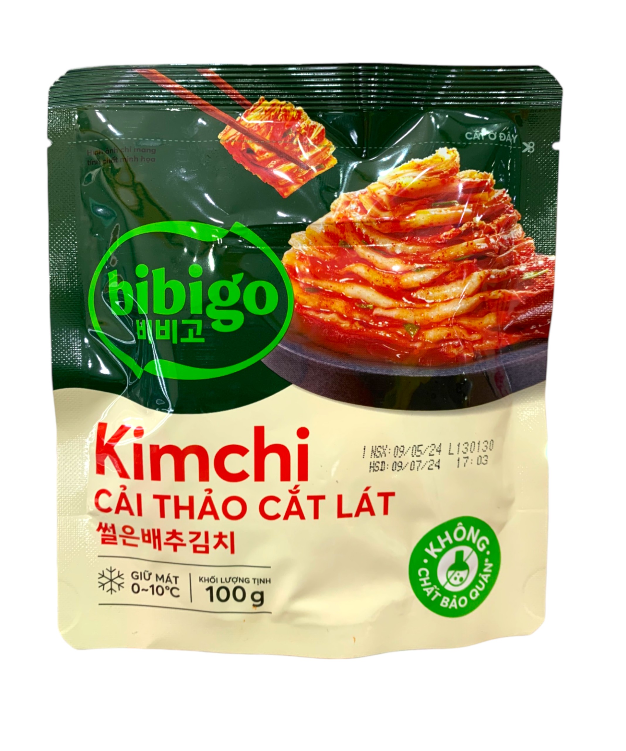 Kim chi cải thảo cắt lát Bibigo bịch 100g