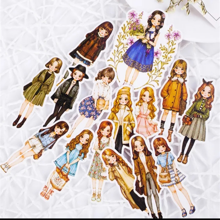 [HCM]Set 15 sticker cô gái thời trang xinh xắn (Hàng có sẵn - Mẫu ngẫu nhiên)