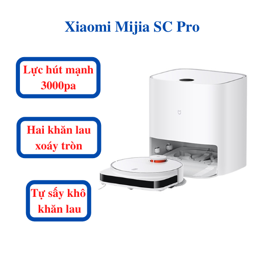 Robot hút bụi lau nhà Xiaomi Mijia SC Pro - giặt giẻ tự động lau xoáy mạnh mẽ STYTJ06ZHM