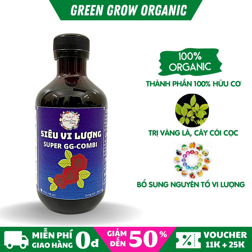 Phân bón lá trung vi lượng gg combi edta phân bón cho hoa hồng hoa lan giảm vàng lá dưỡng lá ms114 green grow