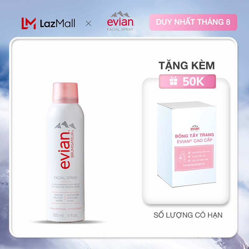 Xịt khoáng cấp ẩm và làm dịu da evian® Facial Spray 150ml
