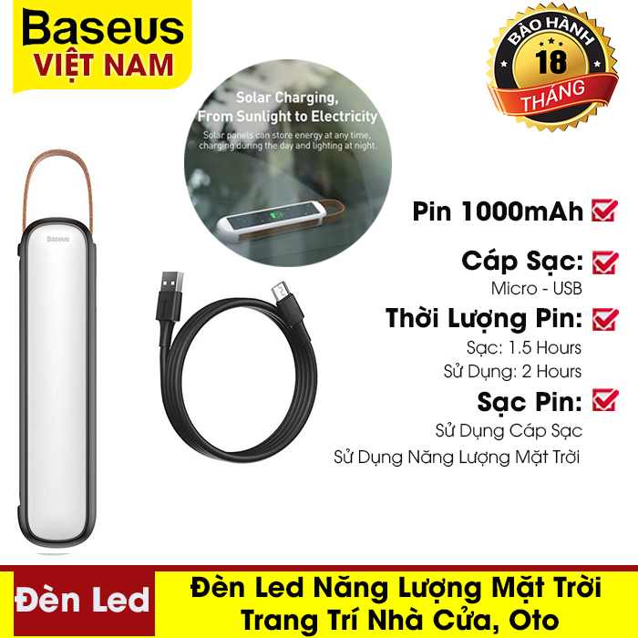 [BẢO HÀNH 18 THÁNG] Đèn Led - Đèn Led lồng đèn Baseus cho nhà cửa, ôtô dùng làm đèn ngủ, đèn cảnh báo
