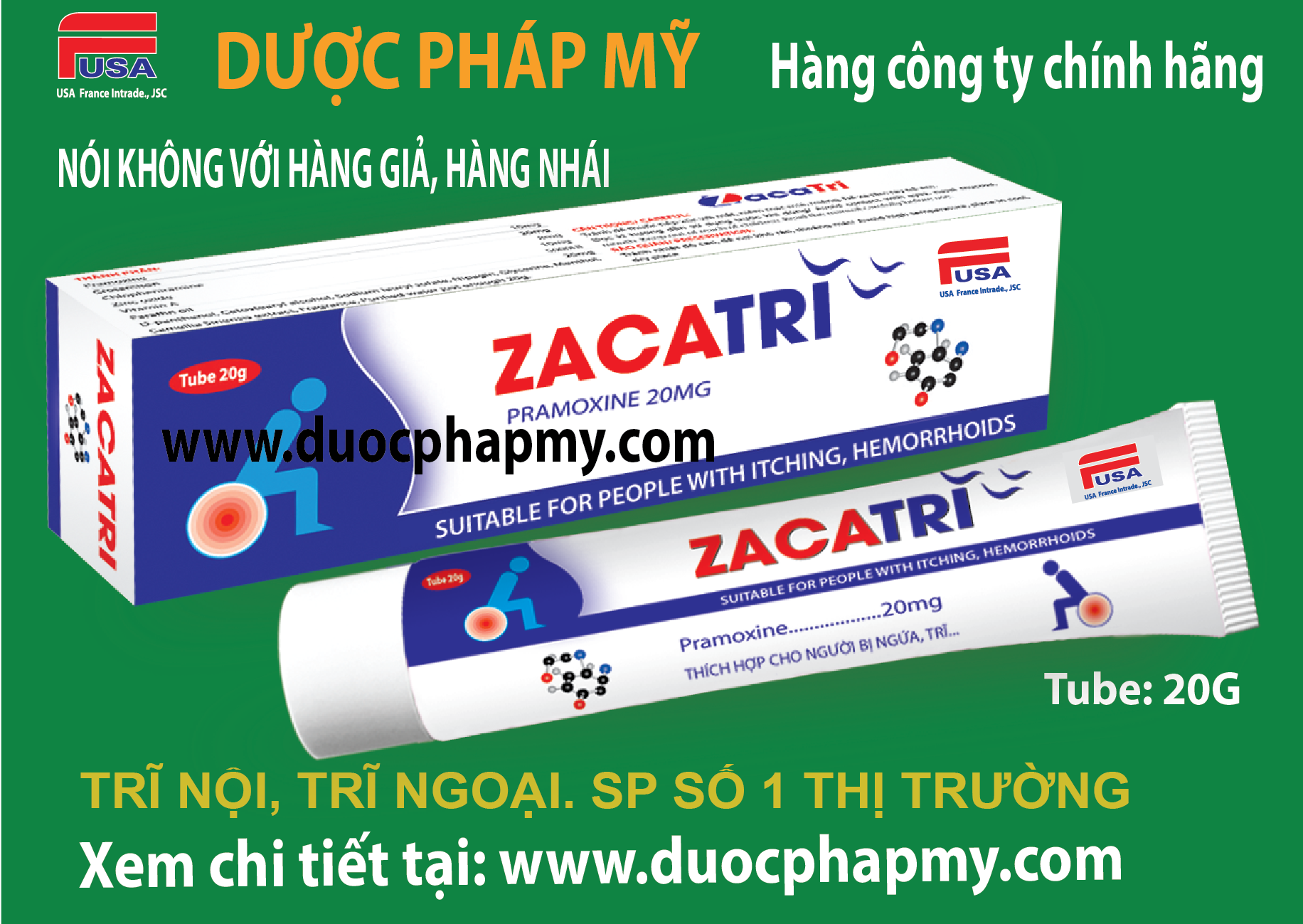 Chuyên NGỨA, ĐAU NÓNG RÁT HẬU MÔN, SA TRĨ: Zacatri