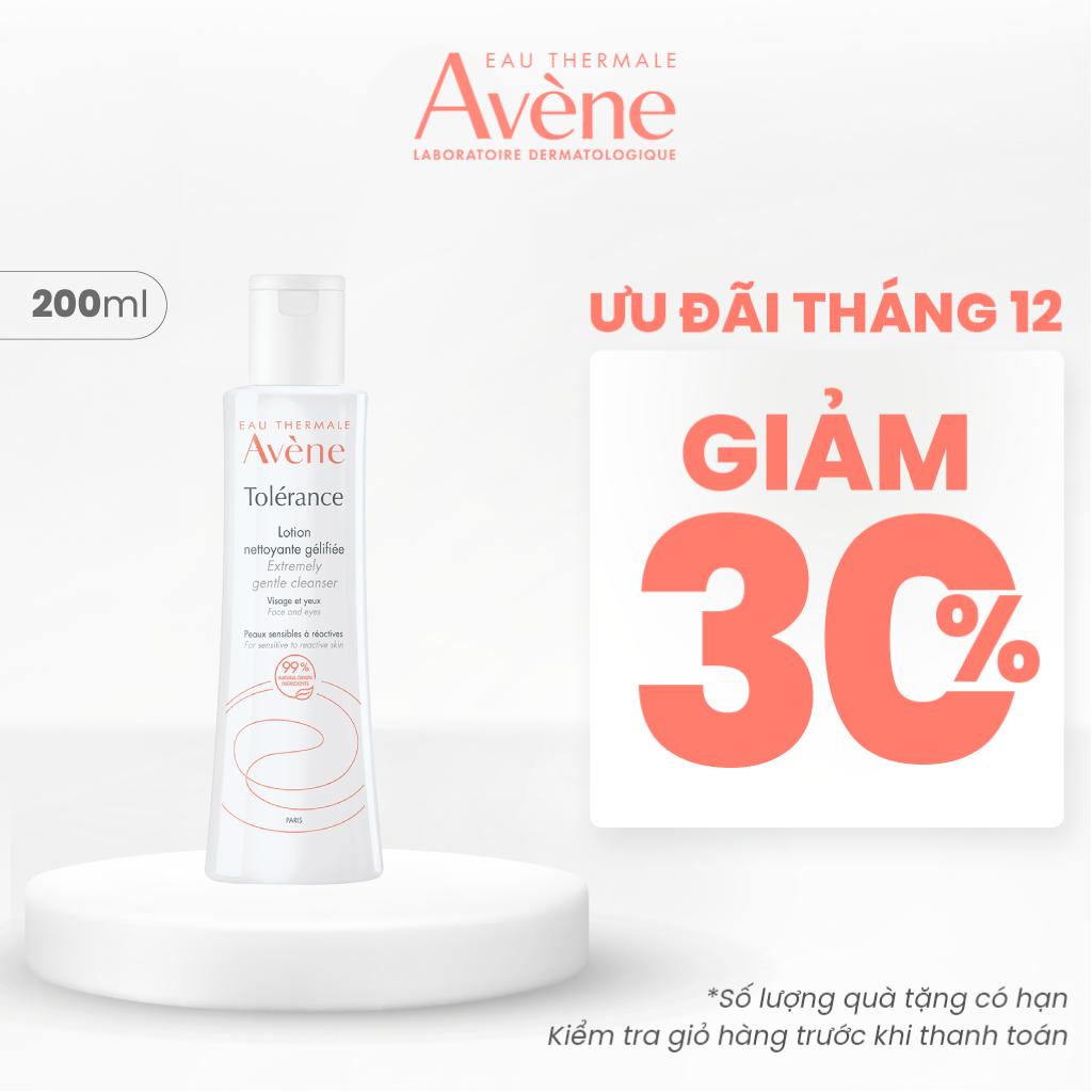 Date 2.2026 Sữa rửa mặt Eau Thermale Avène TOLERANCE Control Extremely Gentle Cleanser cho da khô nhạy cảm 200ml