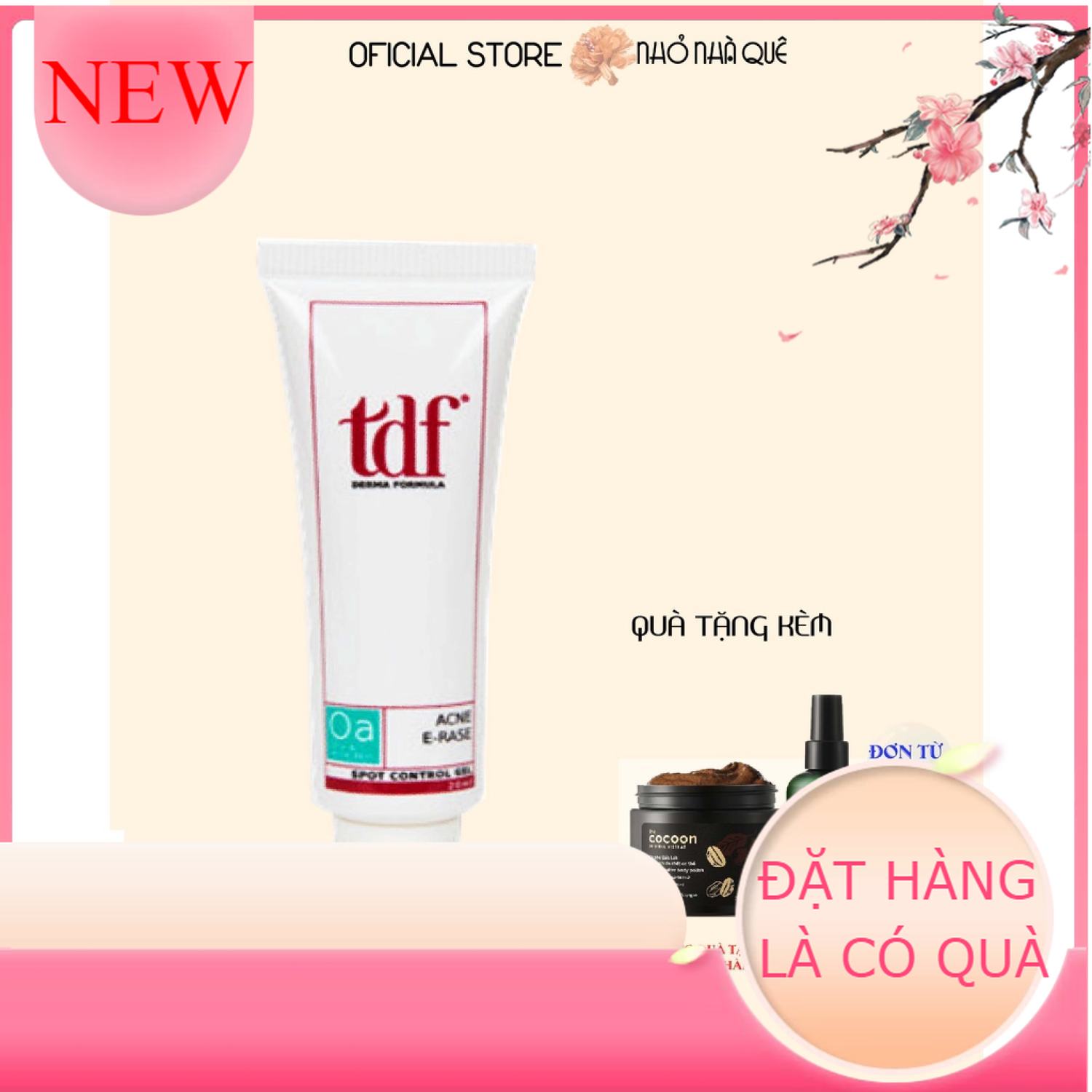 Kem chấm mụn gom cồi mụ n thần tốc acne e rase tdf
