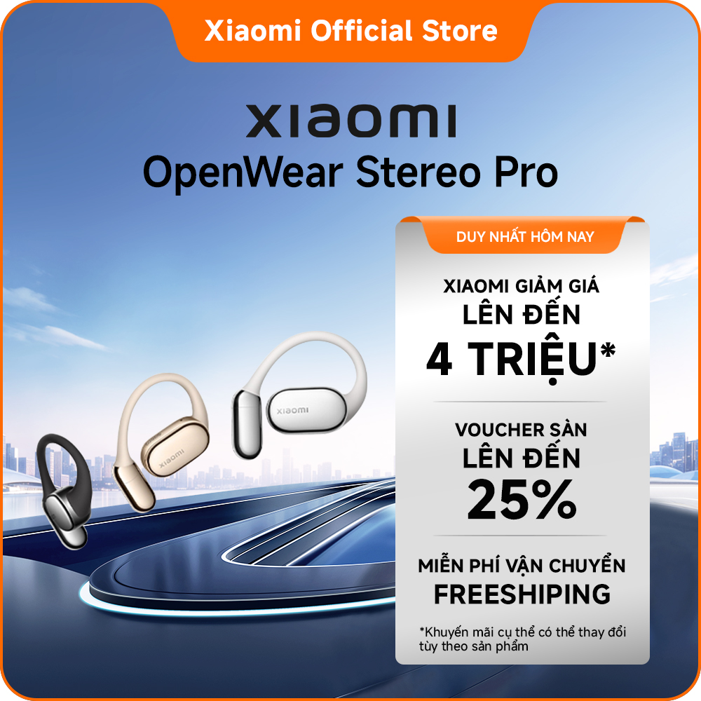 Xiaomi OpenWear Stereo Pro | Vừa vặn ôm sát, thoải mái cả ngày | Âm thanh chuyên nghiệp từ nhiều driver cân bằng điện | Chống rò âm vượt trội, giữ trọn âm thanh cho riêng bạn | Tích hợp ghi âm chuyên nghiệp