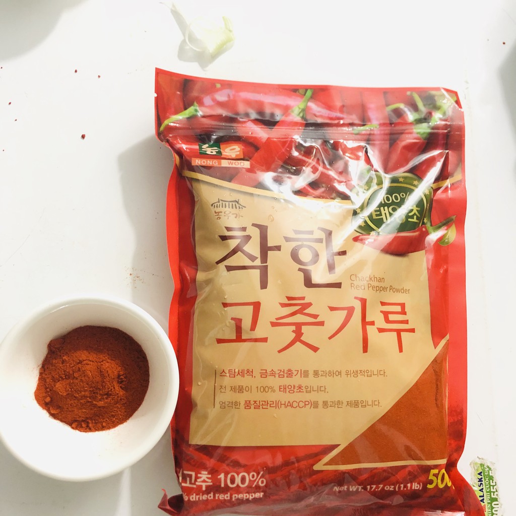 500G BỘT ỚT NONG WOO HÀN QUỐC - MỊN