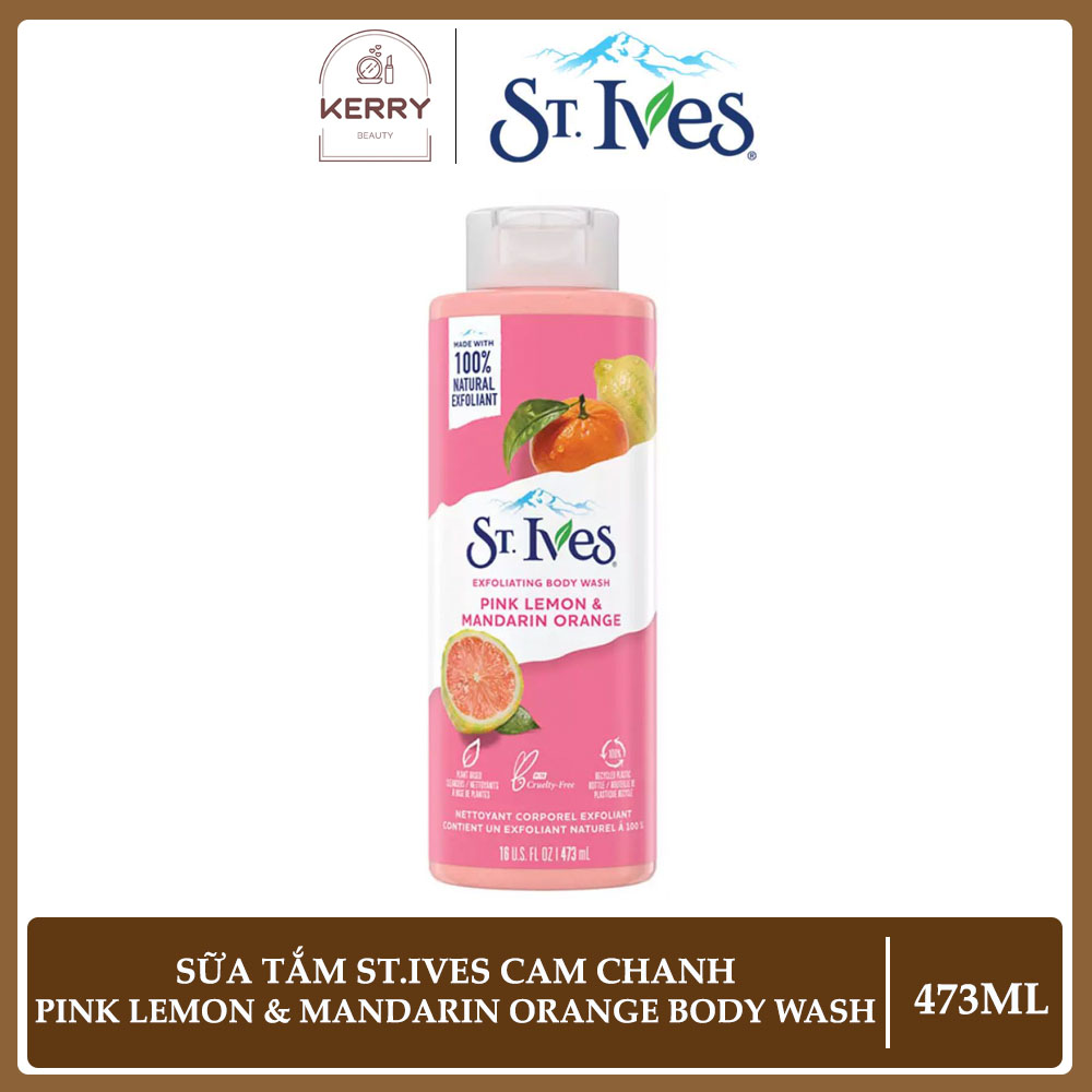 Sữa Tắm St.Ives Chiết Xuất Cam Chanh Làm Sáng Da Pink Lemon & Mandarin Orange Body Wash 473ml