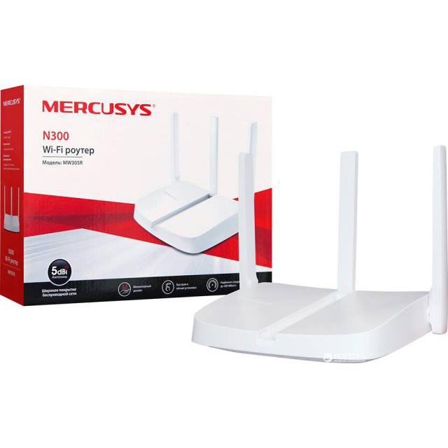 Bộ phát sóng wifi 3 râu Mercusys MW305R chuẩn N 300Mbs chính hãng
