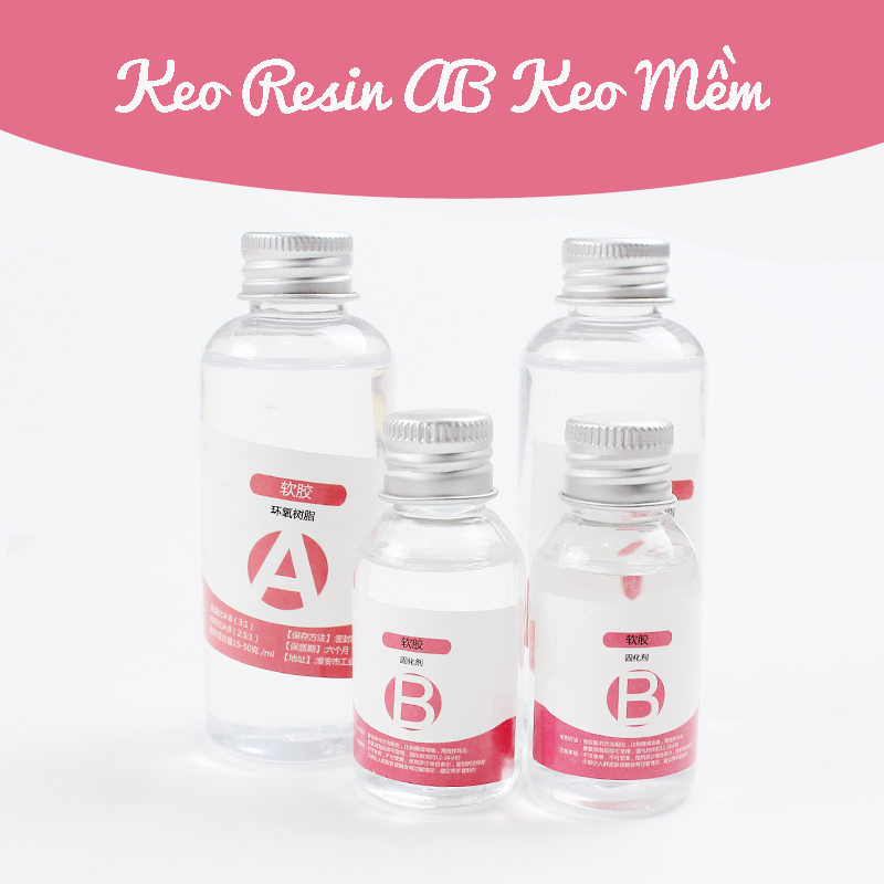 Keo Resin AB Keo Mềm Làm Handmade - Loại Trong, Mềm, Ít Bọt