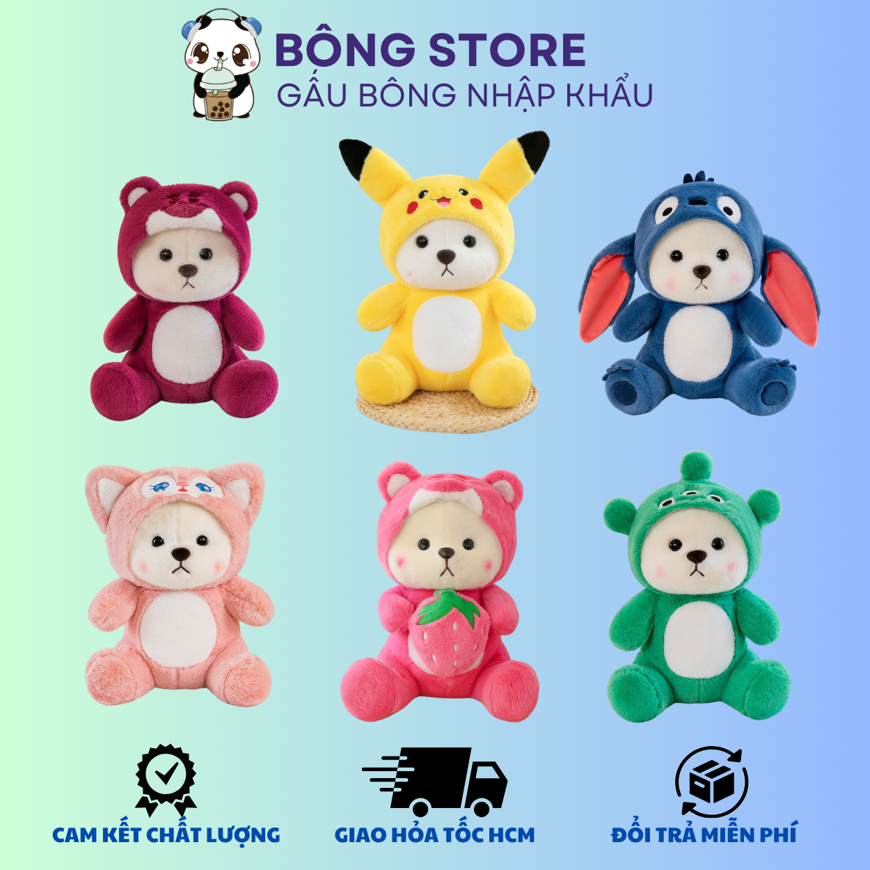 Gấu bông Gấu Lena cosplay dễ thương siêu cute - Gấu Lena Lotso - Gấu Dâu - Thú nhồi bông nhập khẩu - Gấu bông giá rẻ