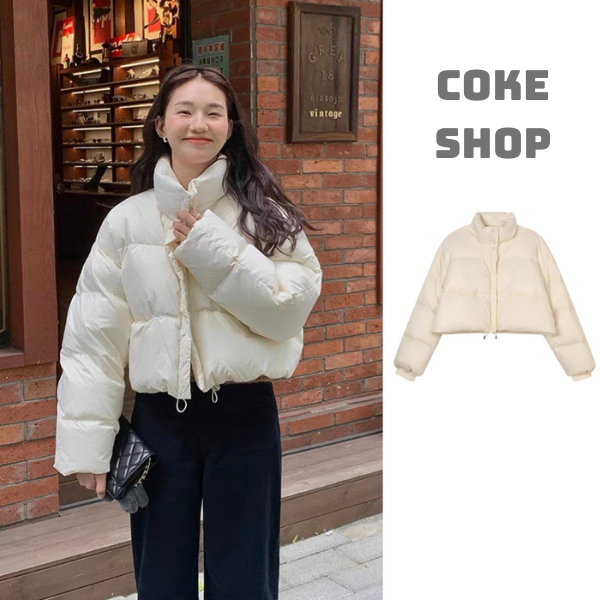Áo khoác phao croptop phong cách Hàn Quốc , Áo phao basic mùa đông siêu ấm
