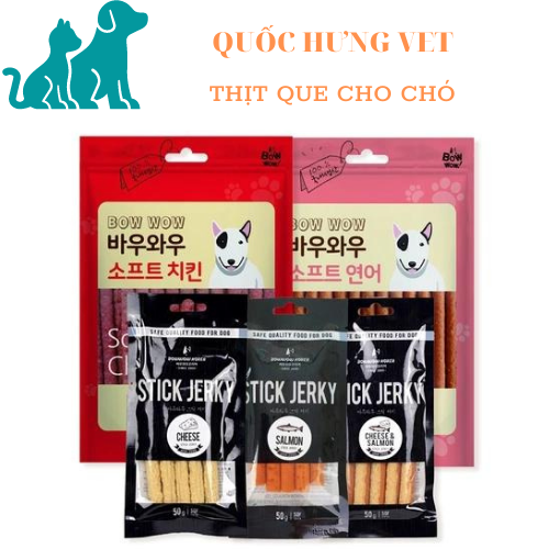Que jerky bowwow thịt & phô mai snack cho chó - quốc hưng vet