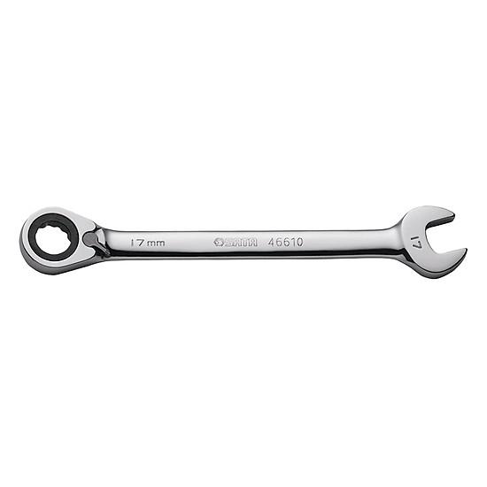 Cờ lê vòng miệng tự động đảo chiều 17mm thép crom Sata 46610