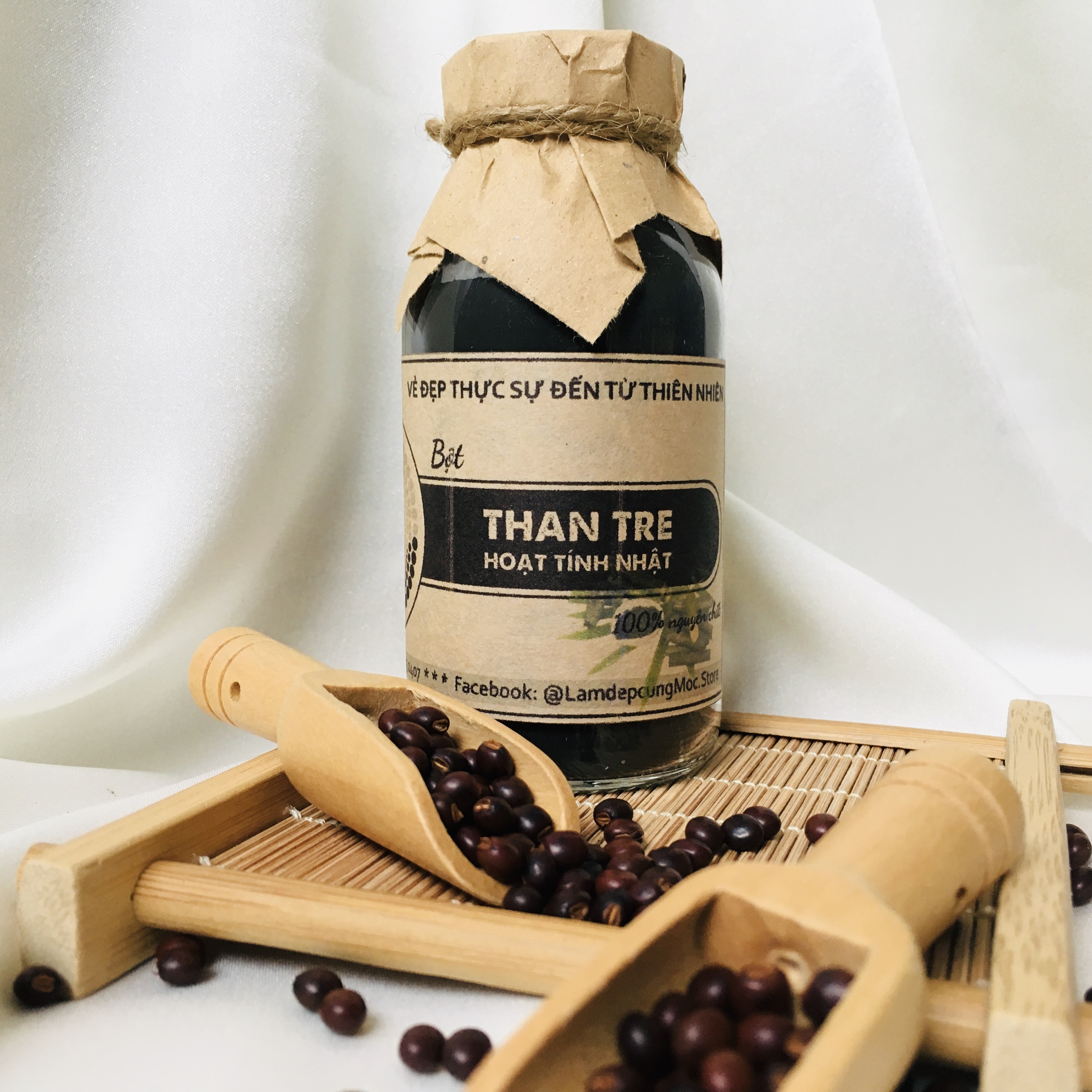 Bột Than Tre Hoạt Tính thiên nhiên đắp mặt nạ nguyên chất 100ml