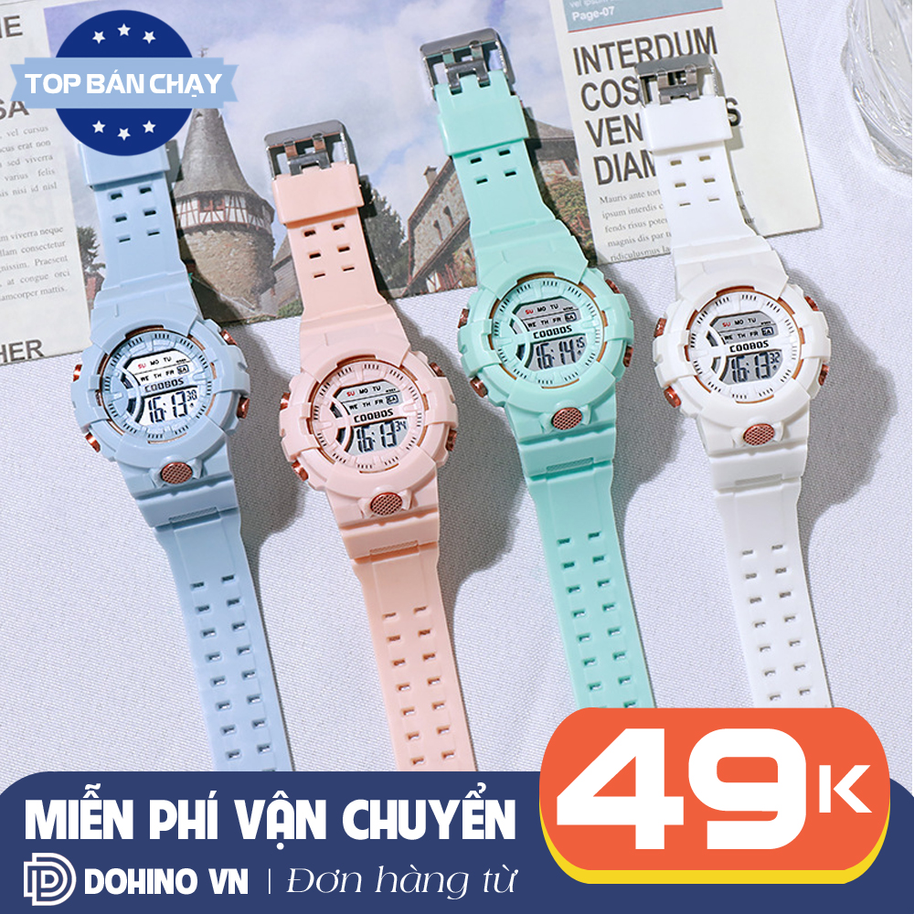 Đồng hồ thể thao nam nữ điện tử chống nước S179 có đèn sáng, dây nhựa bền bỉ dùng đi học hoặc đi chơi, đồng hồ dùng cho cặp đôi