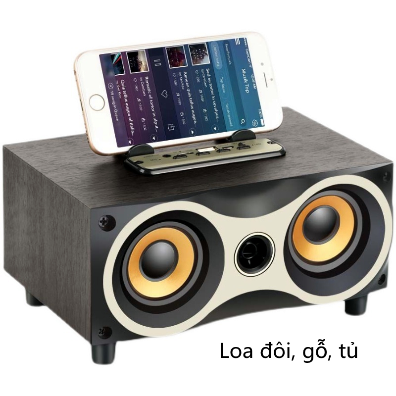 Loa bluetooth bằng gỗ cao cấp không dây retro chất lượng cao loa siêu trầm di động máy tính tại nhà âm thanh máy tính để bàn