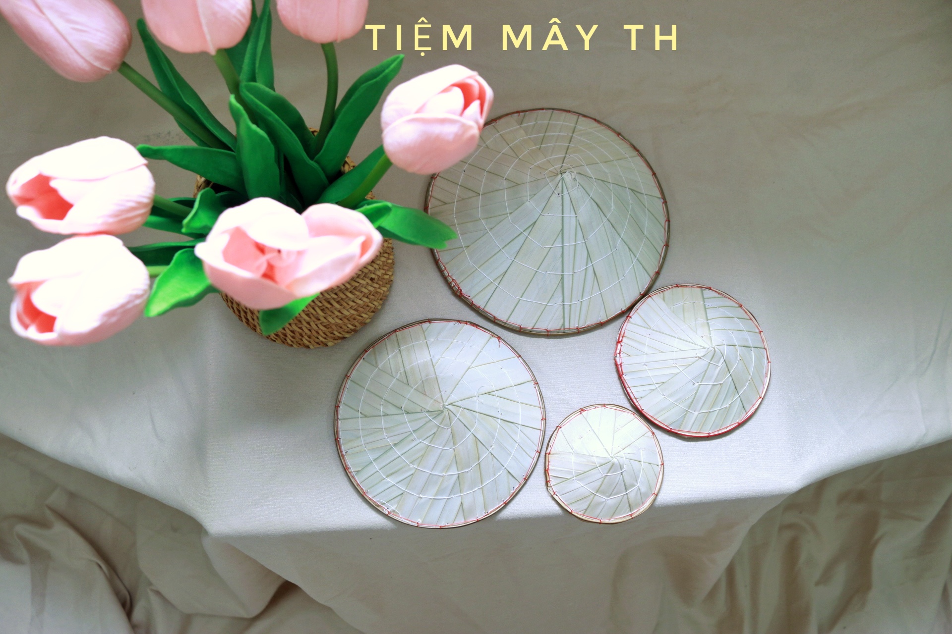 Nón lá mini tiệm mây th trang trí, nón mini decor