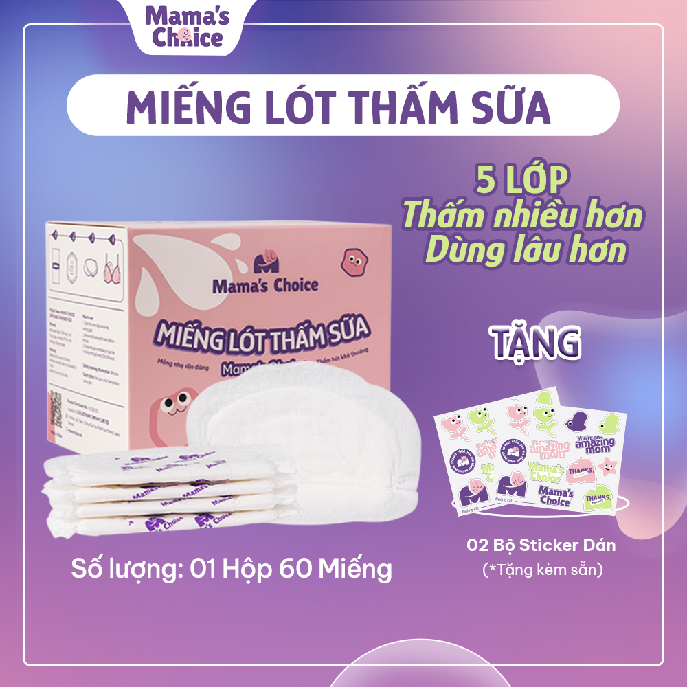 Miếng lót thấm sữa mama's choice, tấm lót thấm hút sữa mẹ, mỏng nhẹ và bám dính tốt
