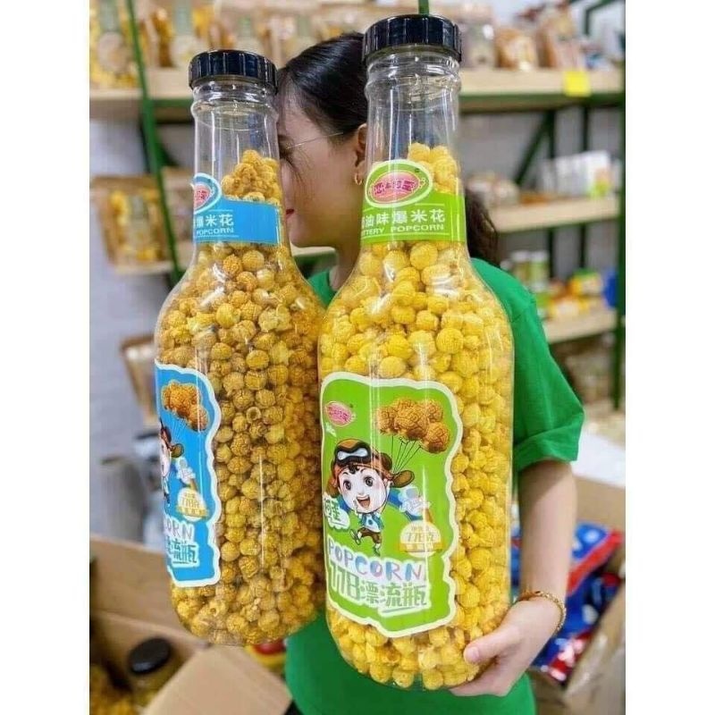 HOT SALE [Mã 11FMCGSALE giảm 8  đơn 500K] [Đủ vị]Bỏng ngô siêu to khổng lồ bơ caramen chai 1.2kg